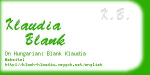 klaudia blank business card